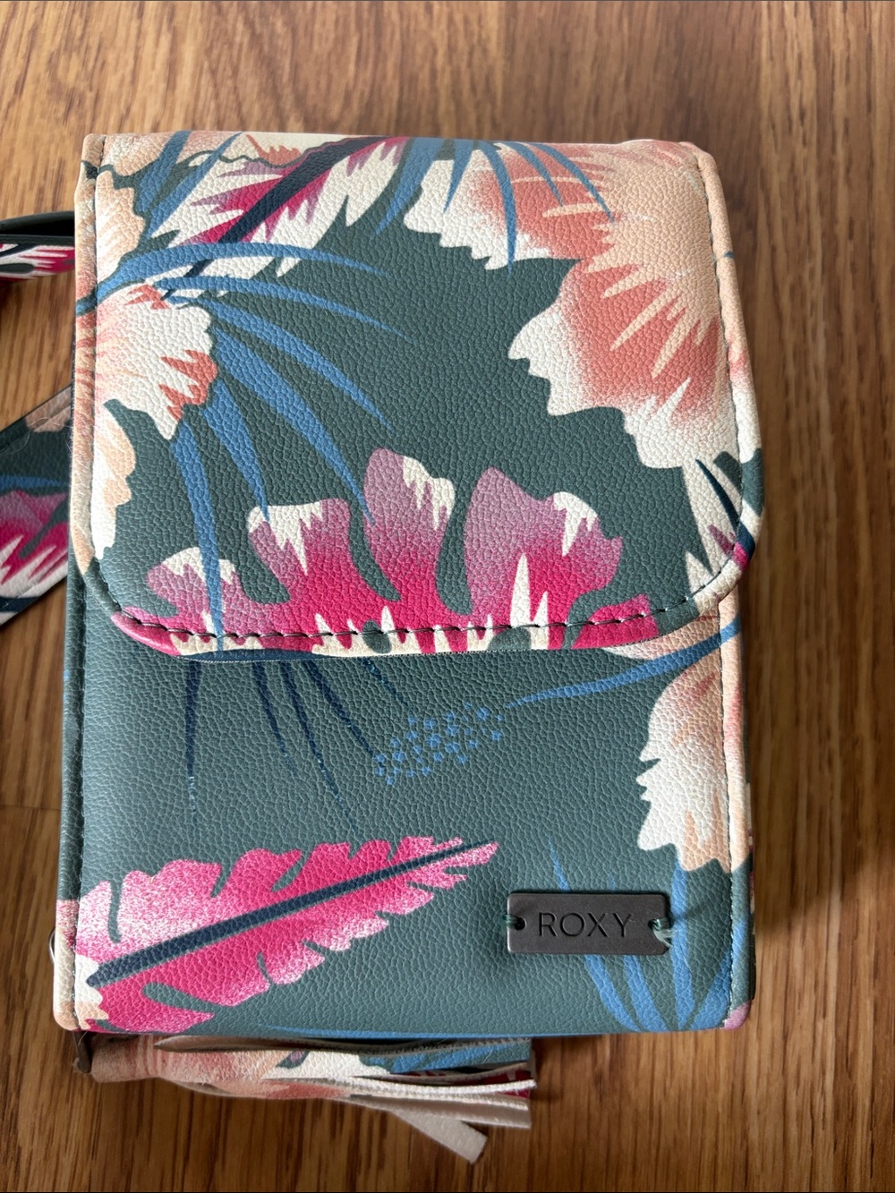 Roxy Tropical Floral Crossbody Bag - Green, Pink, Coral